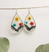 Tear drop Daisy and Multi Pressed Flower Earrings for her, for gift
