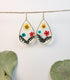 Tear drop Daisy and Multi Pressed Flower Earrings for her, for gift