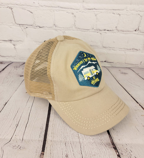 Wherever I Lay my head is home patch pony C.C cap