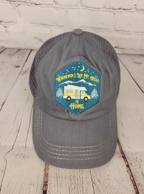 Wherever I Lay my head is home patch pony C.C cap