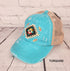 Distressed Aztec Patch Criss Cross High Pony C.C Ball Cap