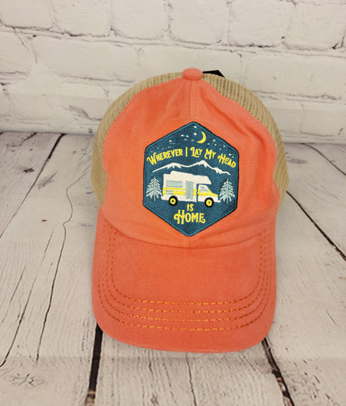 Wherever I Lay my head is home patch pony C.C cap