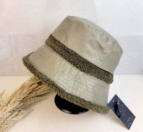 Soft Faux Leather Shearling C.C Bucket Hat ,Winter bucket hat, women winter bucket hat, gifts for her