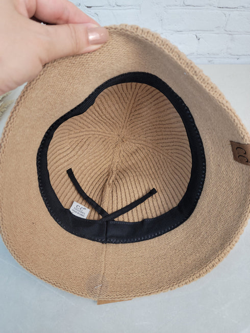 Knitted Cloche C.C Bucket hat /winter bucket hat/Cozy, warm, dressy hat gifts for her