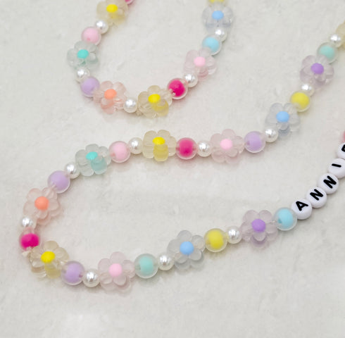 Personalized Name Cell Phone Strap Gift with Colorful Patel Beads