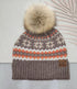 C.C Nordic Fair Isle Pom Beanie Hat, Beanie for Adults, Winter Hats, Winter Beanies, Premium Hats, Warm Hats, Winter Accessories, for gifts
