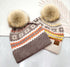 C.C Nordic Fair Isle Pom Beanie Hat, Beanie for Adults, Winter Hats, Winter Beanies, Premium Hats, Warm Hats, Winter Accessories, for gifts