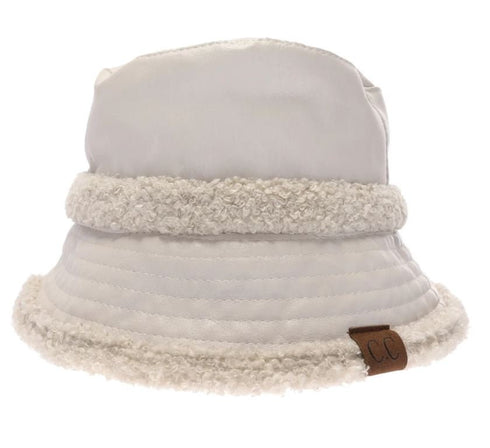 Soft Faux Leather Shearling C.C Bucket Hat ,Winter bucket hat, women winter bucket hat, gifts for her