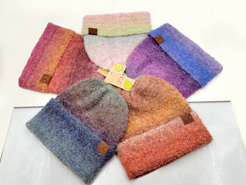 C.C Recycled Yarn Mix Cuff Beanie for Adults, Winter Hats, Winter Beanies, Premium Hats, Warm Hats, Winter Accessories, for gifts