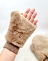 Faux Fur c.c mittens with shepherd Lined Flip Up Down Top Fingerless Mitten Gloves gifts for her , Christ mas gifts for her