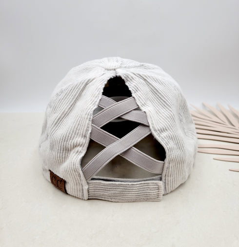 C.C Stonewashed Corduroy Baseball Ponytail Cap women baseball cap, gifts for her