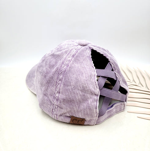 C.C Stonewashed Corduroy Baseball Ponytail Cap women baseball cap, gifts for her