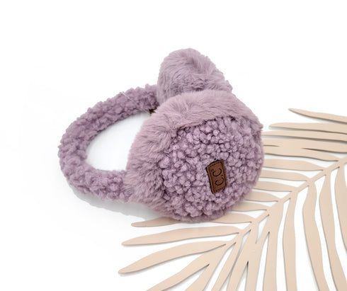 C.C Exclusive New Women's Sherpa Earmuff , Warm Solid Color Faux Fur Sherpa Soft Fleece Headband Earmuffs gifts for her