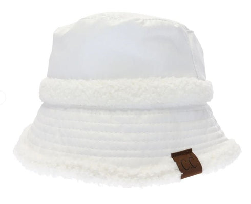 Soft Faux Leather Shearling C.C Bucket Hat ,Winter bucket hat, women winter bucket hat, gifts for her