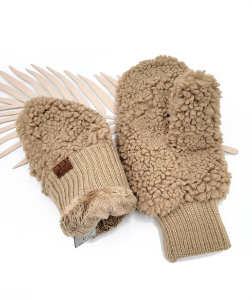 C.C Sherpa Women's Openable Mittens Gloves Gifts for Her
