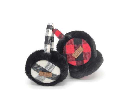 Checkered Buffalo C.C Warm Fall Earmuffs