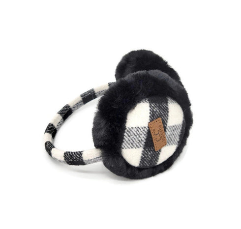 Checkered Buffalo C.C Warm Fall Earmuffs