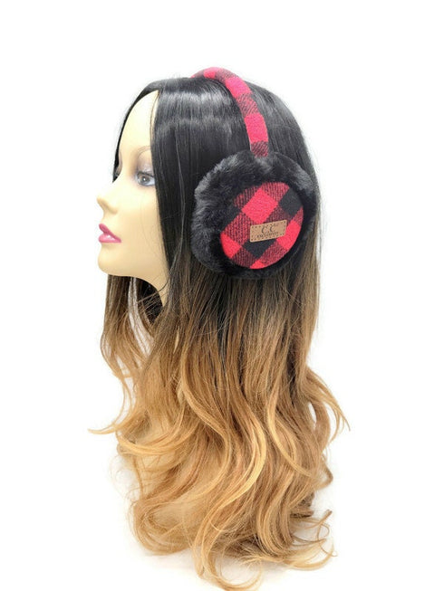 Checkered Buffalo C.C Warm Fall Earmuffs