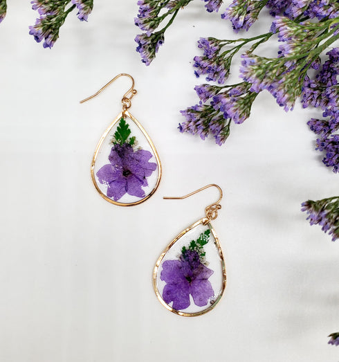 Dried Big Flower Handmade Resin Earrings - 5 Colors!
