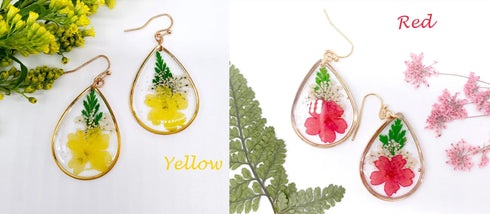 Dried Big Flower Handmade Resin Earrings - 5 Colors!